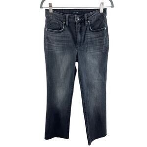 Joe's Jeans Black Cotton Blend High Rise Wide Leg Cropped Denim Jeans Size 27